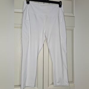 RBX, White High-Waisted Leggings with Pockets